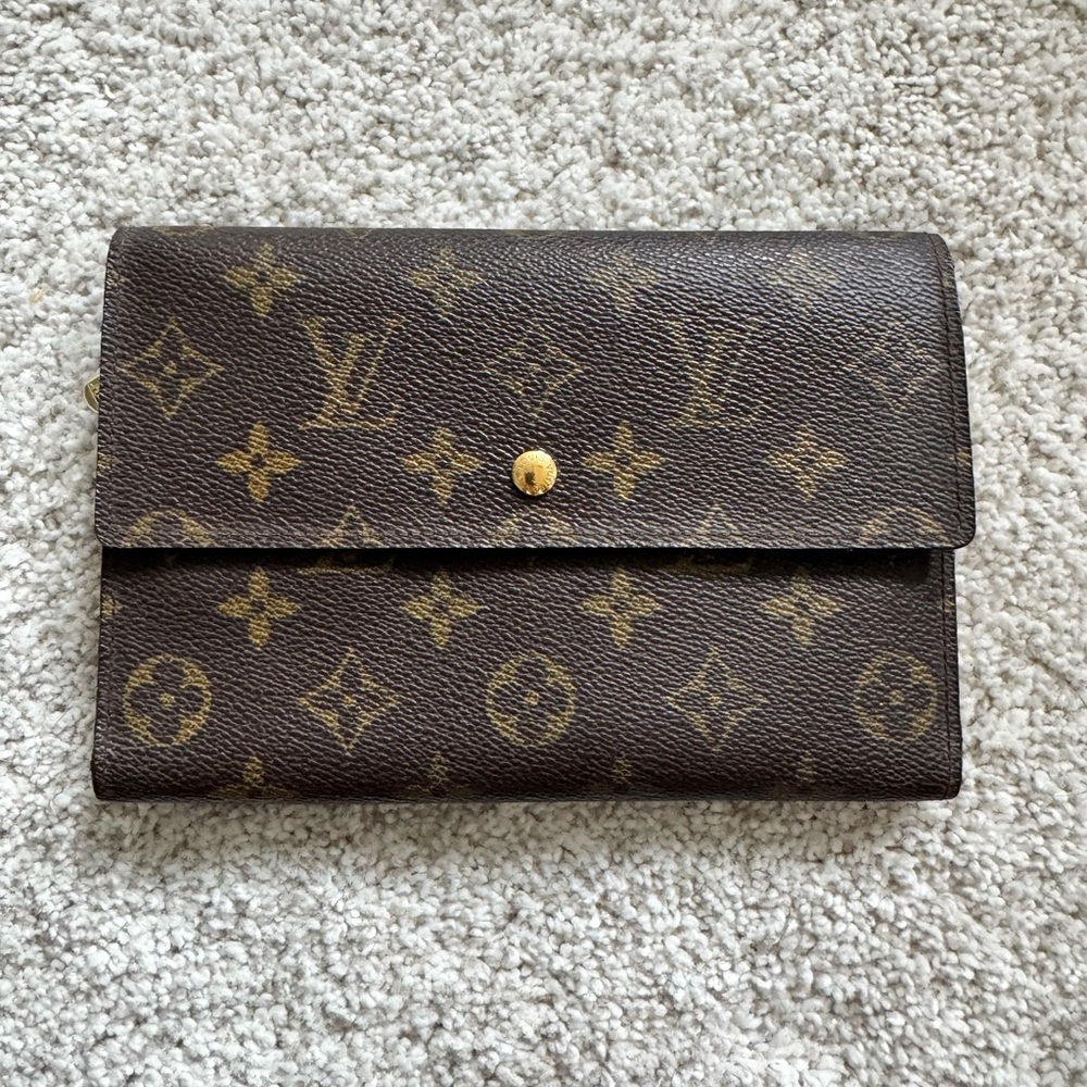 Louis Vuitton Brown and Gold Monogram Clutch